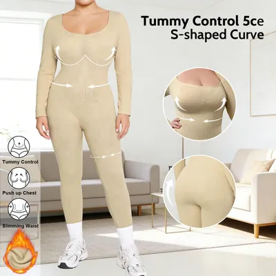 Produktbild von Leggings mit 360°-Kompressionswirkung, formgebender Ganzkörper-Bodysuit, atmungsaktiv, rutschfest-Beige-XXL