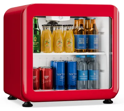 Produktbild von Klarstein Audrey Evo Getränkekühlschrank 45 L – Getränkekühler mit Glastür, LED-Beleuchtung, einstellbare Temperatur 0–10 °C, leiser Betrieb