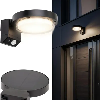 Obrázok produktu pre LUMILED Solárne vonkajšie svietidlo Wandleuchte LED MURUS, neutrálna biela, 4000K. Vonkajšie svietidlo, solárna lampa s detektorom pohybu, IP44. Vhodné na vonkajšie použitie, do záhrady, na oplotenie, na fasádu, terasu, alebo pri vchode