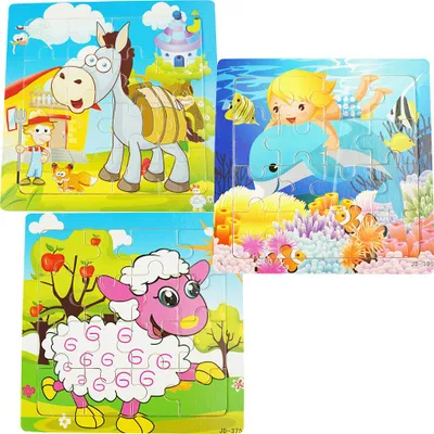 Obrázok produktu pre Sada 3 drevených puzzle blokov