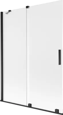 Produktbild von Mexen Velar 2-flügelige, verschiebbare Badewannenabtrennung 130 x 150 cm, mattiert, schwarz - 896-130-000-31-70