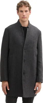 Productafbeelding van TOM TAILOR Denim heren wollen jas met opstaande kraag, 3 knopen, model 32525 - Grijs, maat Big