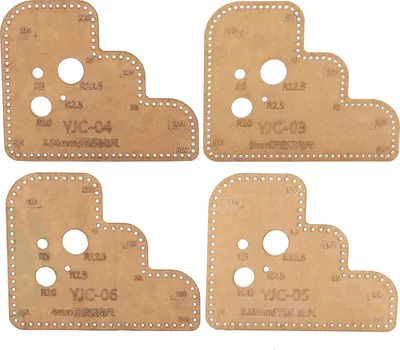 Obrázok produktu pre 4 kusy kruhový roh akrylový šablóna DIY koža remeslá pomocné rezanie pravítko šablóna
