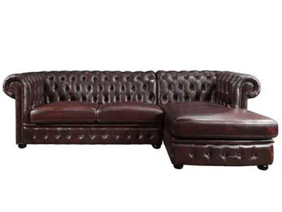 Produktbild von Chesterfield Ecksofa - Ecke Rechs - Büffelleder - Rotbraun - BRENTON