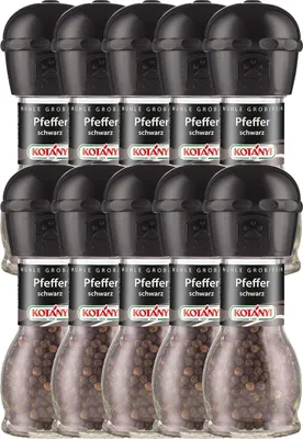 Image de Kotanyi moulin à poivre grossier poivre fin noir 36g pack de 10