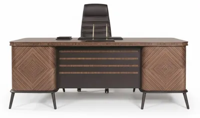 Produktbild von Moderner Schreibtisch Minimalistischer Stil Braune Farbe Holzrahmen