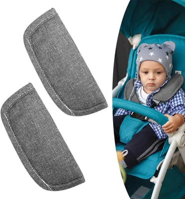 Produktbild von Paar graue Schultergurtpolster, Autosicherheitsgurt, Babysitz, Kinderwagen