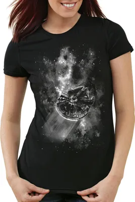 Produktbild von style3 Falcon in Space Damen T-Shirt rasender falke, Größe:2XL