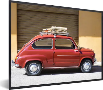 Produktbild von MuchoWow® MuchoWow® Gerahmtes Poster Oldtimer - Auto - Spanien 80x60 cm - Poster mit zchwarzem Bilderrahmen - Schwarzem - Mit Gestell