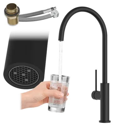 Obrázok produktu pre Granitan - Kuchynská batéria - Drezová batéria výška 42,4 cm - Vodovodná batéria čierna - SLIM