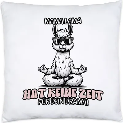 Produktbild von Mama Lama Keine Zeit für dein Drama Kissen Inkl. Füllung Meditieren Entspannung