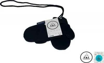 Produktbild von P&T Baby-Fäustlinge mit Seil - Microfleece Handschuhe - Dunkelblau - 0-1 Jahr