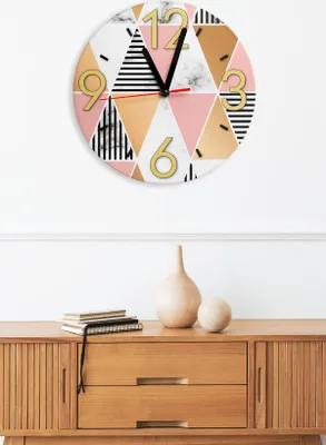Obrázok produktu pre Opviq, Artavessa3Dclock24, Dekoratívne hodiny z MDF, Viacfarebné, 100 % MDF, 36 x 36 x 1 cm