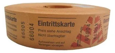 Produktbild von Eintrittsband Rolle 1000 Abrisse fortlaufend orange