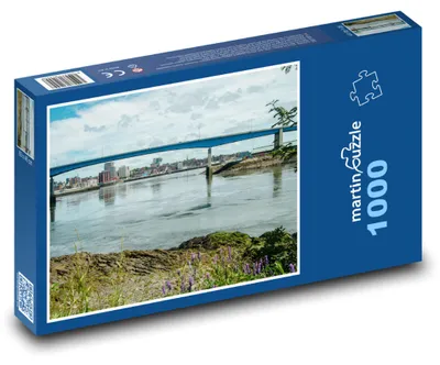 Zdjęcie produktu dla Puzzle 1000 Most nad rzeką w mieście - martinpuzzle