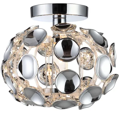 Produktbild von BRILLA Deckenlampe Ø25cm – Elegante Chrom-Metall-Acryl Leuchte für stilvolle Innenräume, 1-flammig E14