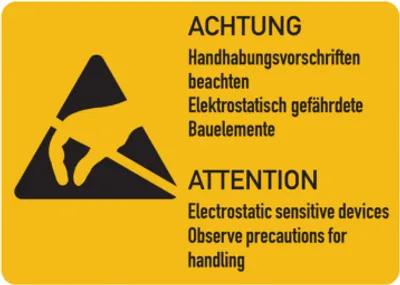 Produktbild von Dreifke® Hinweisschild, Handhabungsvorschriften beachten (Deutsch/Englisch), ...