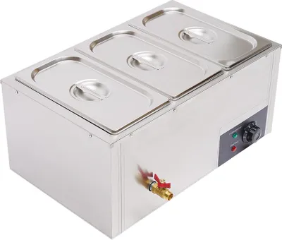 Obrázek produktu pro Ohřívač jídla z nerezové oceli ohřívač bufetu 3 * 7L Gastro Buffet ohřívací nádoba teplý držák pro catering bufet party restaurace