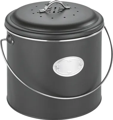 Immagine prodotto di WENKO pattumiera in metallo Nero 6 L in nero 22,5 x 22,5 cm