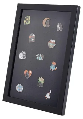 Holz-Vitrine 22,8x32,9 cm für Anstecknadeln, schwarz