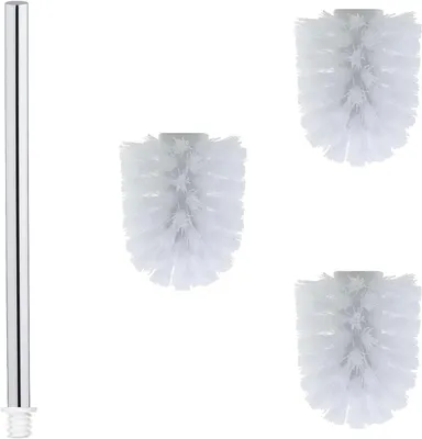 Obrázok produktu pre Nerezová WC kefa, 3 vymeniteľné kefové hlavy Ø 7 cm, 1 nerezová rukoväť 27 cm, do kúpeľne