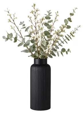 Produktbild von Articasa Blumenvase Gomera - schwarz - 10 x 28 cm - Keramik - Flaschenform - Vasen