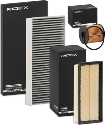 Produktbild von RIDEX Filterset Inspektionspaket Filtersatz passend für PEUGEOT 407 SW (6E) 407 (6D) 407 Coupe (6C) für CITROËN C5 II Break (RE)