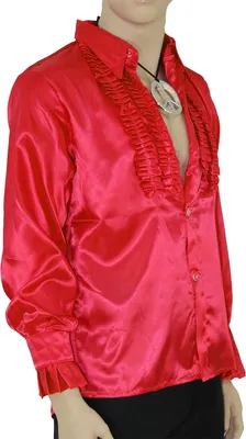Produktbild von Rüschenhemd rot S - XXL, Größe:L