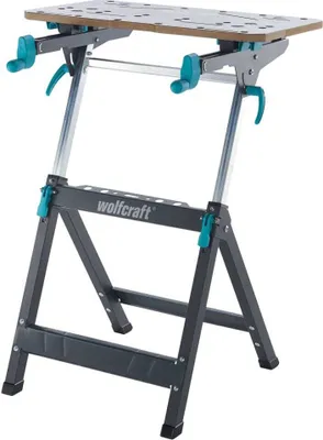 A wolfcraft MASTER 750 ERGO clamping and machine table is shown against a white background.