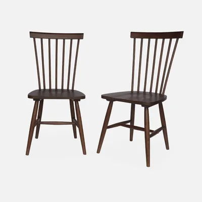 Produktbild von sweeek - 2er-Set Stühle aus Hevea-Holz  - Dunkles Holz