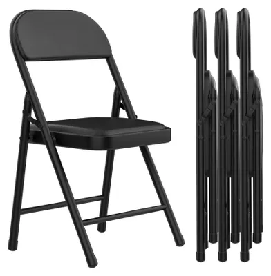 Image de Elzusha - Chaise pliante rembourrée avec cadre métallique, idéale pour la salle à manger