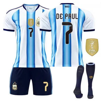 Produktbild von #7 De Paul 2026 World Cup Argentina home ground champion Jerseys for Adults and Children SIZE:26