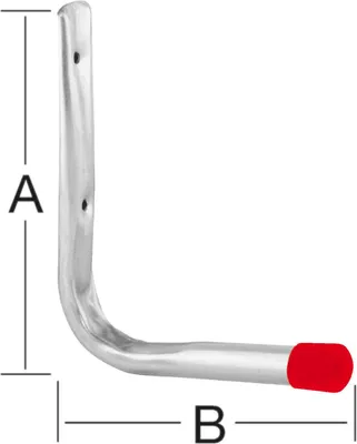 Produktbild von Wandhaken L-Form 150 x 165 mm verzinkt rote Endkappen