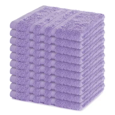 Zdjęcie produktu dla Zestaw 10 ręczników Lavea® Seiftuch, 30x30 cm, 100% bawełna, wysokiej jakości ręczniki do rąk i gości, bardzo chłonne, nadające się do prania, seria frotte Elena - lawenda