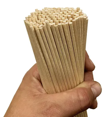 Image de Lot de 400 bâtonnets en bois - 3,5 mm x 20 cm - Bois de bouleau