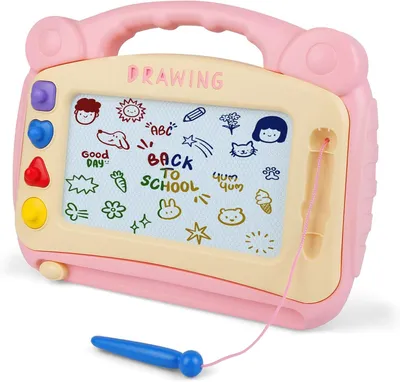 Zdjęcie produktu dla Magnetyczna tablica edukacyjna w kształcie świnki, duża, różowa, przenośna, dla małych dzieci