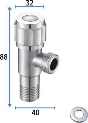 Produktbild von INF 304 Edelstahl-Winkelventil mit Kupferkern und -spindel
