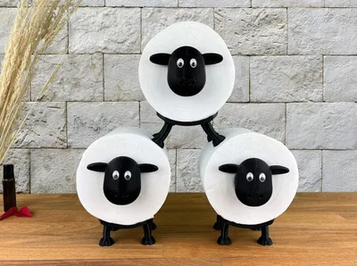 Immagine prodotto di Porta rotolo di carta igienica Schaap - supporto decorativo - 3 pezzi - nero