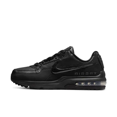 A black Nike Air Max LTD 3 men's shoe is shown from the side against a white background.