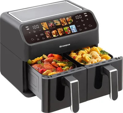 Zdjęcie produktu dla Frytownica na gorące powietrze, pojemność 9 l, konstrukcja z dwoma koszami, frytownica na gorące powietrze, UE