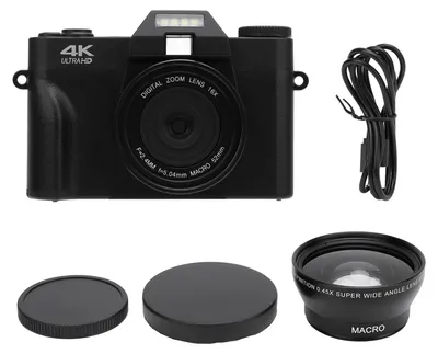 Zdjęcie produktu dla Aparat cyfrowy 4K do fotografii, 56 MP, vlogowanie, 3-calowy ekran dotykowy IPS, obrót o 270 stopni, 16-krotny zoom, kompaktowy tryb podróżny