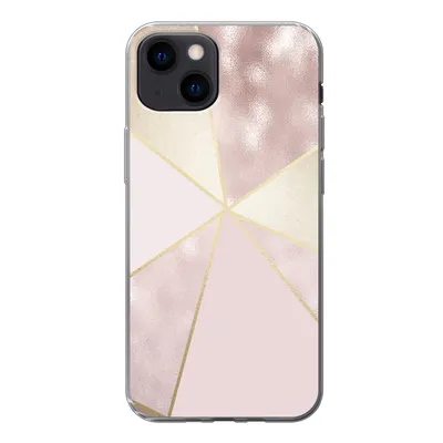 Produktbild von MuchoWow® Handyhülle Schutzhülle Hülle für iPhone 13 mini Marmor - Rosa - Gold - Schick Silikon Softcase Handy Hülle - Softcase