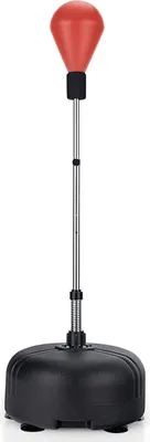 Produktbild von KOMFOTTEU Punchingball Boxsack auf Standfuß höhenverstellbar 140-150 cm, Boxball auf befüllbarem Boden, Boxhandschuhe, Boxset, Standboxsack