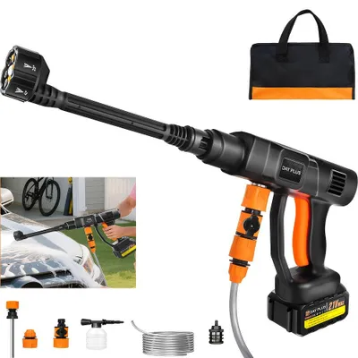 Image de Nettoyeur haute pression sans fil – Pistolet à eau électrique – Pulvérisateur haute pression à batterie – Nettoyeur de jardin mobile – 60 bars