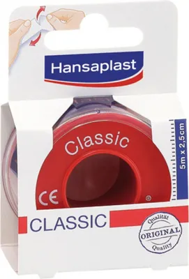 A product package for Hansaplast Classic Fixierpflaster.