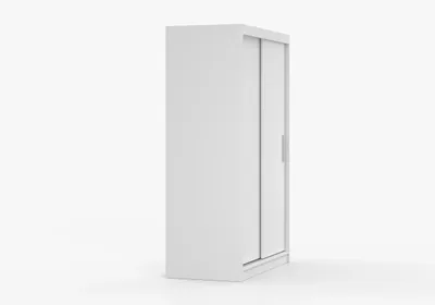Produktbild von Schwebetürenschrank Kleiderschrank Schrank 120 cm Weiß ohne Spiegel, 2-türig, Schlafzimmer IMOI X