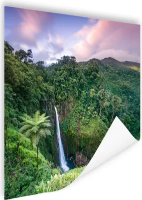 Produktbild von MuchoWow® Poster Wasserfall - Sonnenuntergang - Dschungel 160x120 cm - Foto Plakat