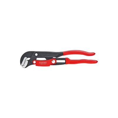 A product shot of a pipe wrench on a white background.