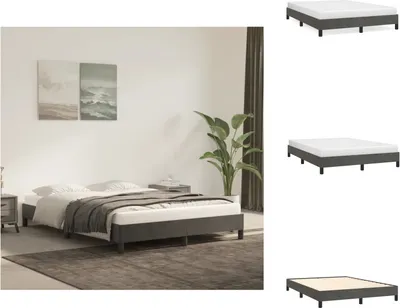 Produktbild von vidaXL Bettgestell Dunkelgrau 140x200 cm Samt - Betten & Bettgestelle