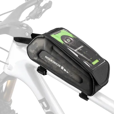 Produktbild von ROCKBROS Fahrradtasche Rahmentasche Wasserabweisend Handytasche für Smartphone bis zu 6,8 Zoll, Schwarz + Tarnfarbe
